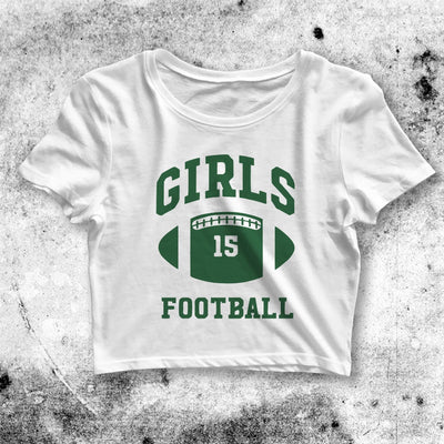 Girls Is Football Crop Top Cute Football Crop Tee Football Shirt - bestshirtz#