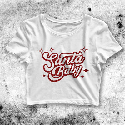 Christmas Crop Top Santa Baby Crop Tee Gift For Christmas Shirt - bestshirtz#