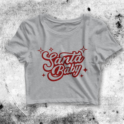 Christmas Crop Top Santa Baby Crop Tee Gift For Christmas Shirt - bestshirtz#