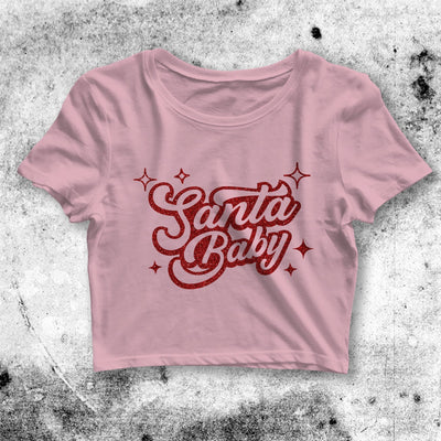 Christmas Crop Top Santa Baby Crop Tee Gift For Christmas Shirt - bestshirtz#