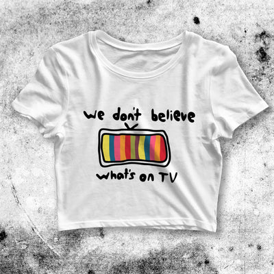 Twenty One Pilots Crop Top TØP Shirt We Don't Believe on TV Crop Tee - bestshirtz#