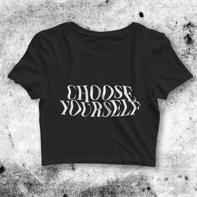 Y2K Crop Top Choose Yourself Crop Tee Aesthetic Y2K Shirt - bestshirtz#