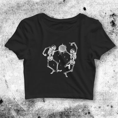 Dancing Skeleton Crop Top Dancing Skeleton Shirt Aesthetic Y2K Shirt - bestshirtz#