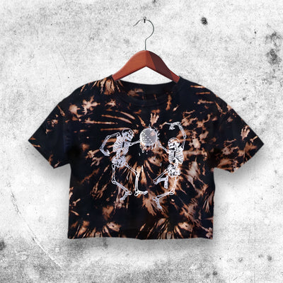 Dancing Skeleton Crop Top Dancing Skeleton Shirt Aesthetic Y2K Shirt - bestshirtz#