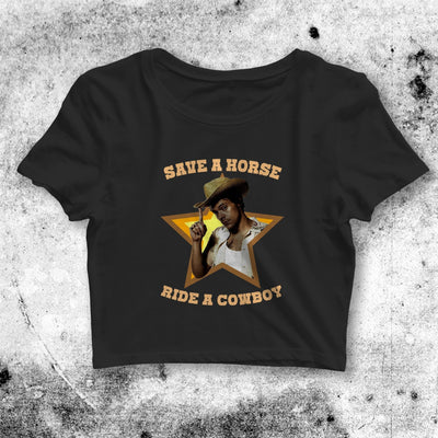 Music Crop Top Save a Horse Crop Tee Ride a Cowboy Shirt Harry Lover - bestshirtz#