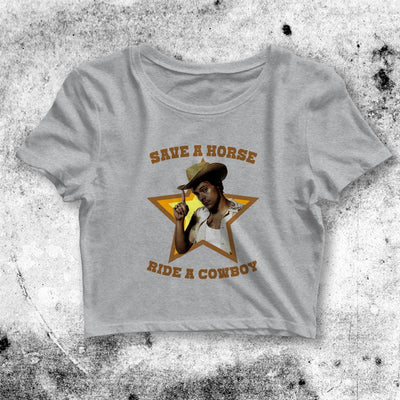 Music Crop Top Save a Horse Crop Tee Ride a Cowboy Shirt Harry Lover - bestshirtz#