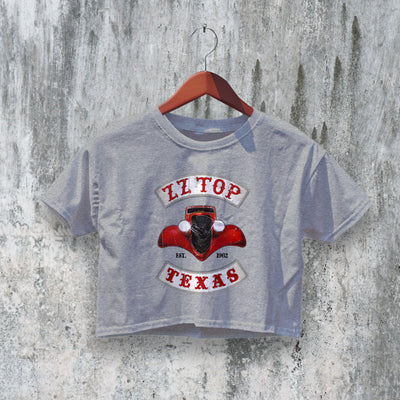 ZZ Top Crop Top Eliminator Crop Tee Album Art Shirt Texas Band Est.1962 - bestshirtz#